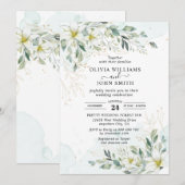 Elegant Romantic Eucalyptus Greenery - F001 Invita Kaart (Voorkant / Achterkant)