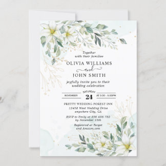 Elegant Romantic Eucalyptus Greenery - F001 Invita Kaart