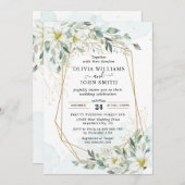 Elegant Romantic Eucalyptus Greenery - F001 Invita Kaart (Voorkant / Achterkant)