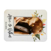 Elegant Romantic Floral Arch Script Photo Weddensc Magneet (Horizontaal)