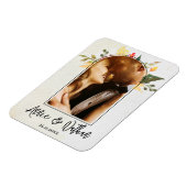 Elegant Romantic Floral Arch Script Photo Weddensc Magneet (Linkerzijde)