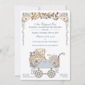 Elegant Romantic Floral Baby Buggy Shower Kaart (Voorkant)