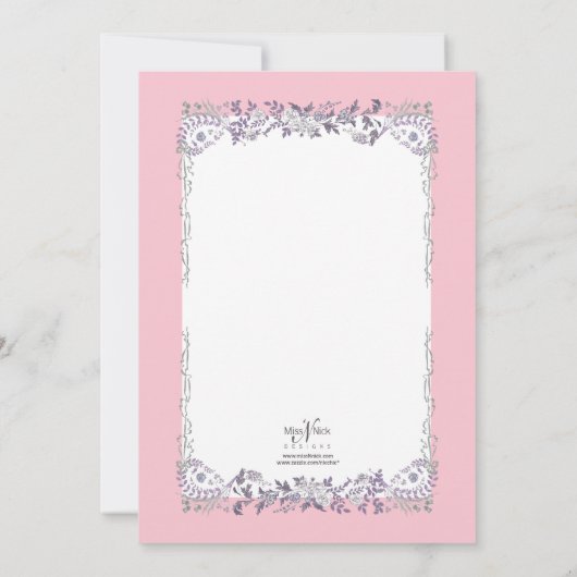 Elegant Romantic Floral Baby Girl Buggy Shower Kaart (Achterkant)