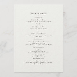 Elegant Romantic Floral Dinner Menu