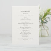 Elegant Romantic Floral Dinner Menu (Staand voorkant)