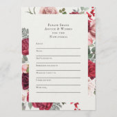 Elegant Romantic Floral Dinner Menu (Achterkant)