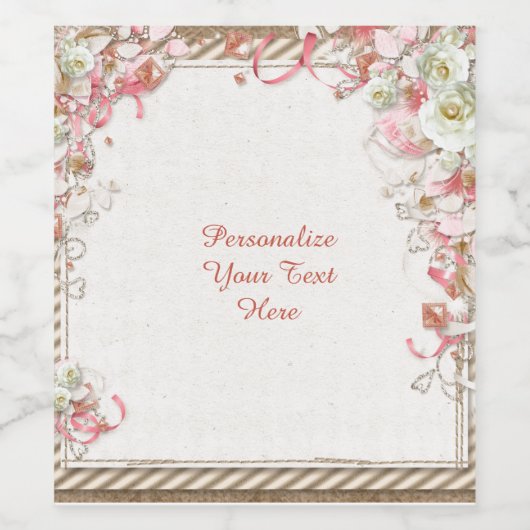 Elegant & Romantic Floral Garden Flower Canopy Wijn Etiket (Enkel label)