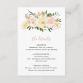 Elegant Romantic Floral Gold Blush Pink Weddenscha Informatiekaartje (Voorkant)