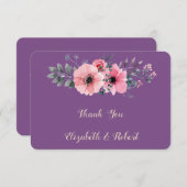 Elegant Romantic Floral Hartelijk dank Bedankkaart (Voorkant / Achterkant)