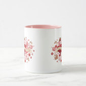 Elegant Romantic Floral Heart Coffee Mug Mok (Midden)