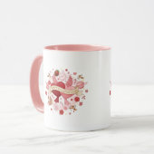 Elegant Romantic Floral Heart Coffee Mug Mok (Voorkant links)