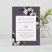 Elegant Romantic Floral Paars Wedding Kaart (Staand voorkant)