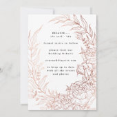 Elegant Romantic Floral Roos Gold Wreath Wedding Save The Date (Achterkant)