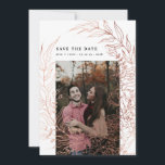 Elegant Romantic Floral Roos Gold Wreath Wedding Save The Date<br><div class="desc">Elegant Romantic Floral Roos Gold Wreath Wedding Photo Save the Date Announding Card</div>