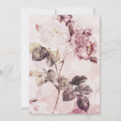 Elegant Romantic Floral Rozen Script Heart Foto Save The Date (Achterkant)