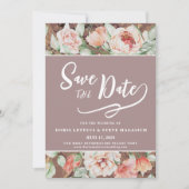 Elegant Romantic Floral Save The Date (Voorkant)