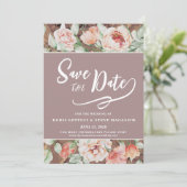 Elegant Romantic Floral Save The Date (Staand voorkant)