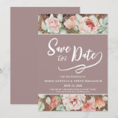 Elegant Romantic Floral Save The Date (Voorkant / Achterkant)