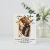 Elegant Romantic Floral Script Arch Photo Weddensc Briefkaart (Staand voorkant)