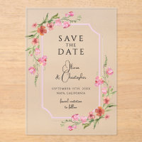 Elegant Romantic Floral slaat de datum op