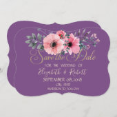 Elegant Romantic Floral slaat de datum op Save The Date (Voorkant / Achterkant)