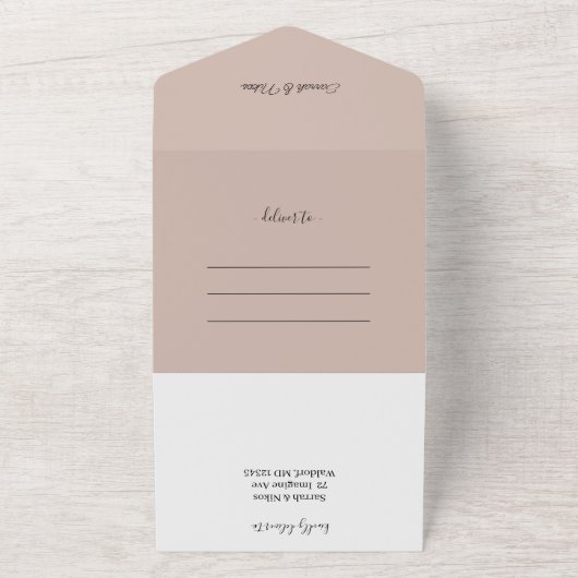 Elegant Romantic Floral Waterverf Art All In One Uitnodiging (Buitenkant)