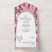 Elegant Romantic Floral Waterverf Art All In One Uitnodiging (Binnen)