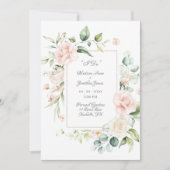Elegant Romantic Floral Waterverf Script Wedding Kaart (Voorkant)