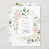 Elegant Romantic Floral Waterverf Script Wedding Kaart (Voorkant / Achterkant)