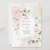 Elegant Romantic Floral Waterverf Script Wedding Kaart (Voorkant)