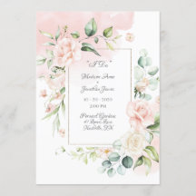 Elegant Romantic Floral Waterverf Script Wedding