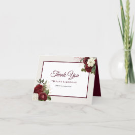 Elegant Romantic Floral Wedding Bedankkaart
