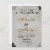 Elegant Romantic Floral Wedding Invitation Kaart (Voorkant)