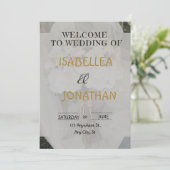 Elegant Romantic Floral Wedding Invitation Kaart (Staand voorkant)
