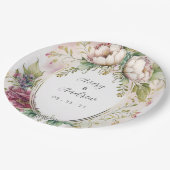 Elegant Romantic Floral Wedding Papieren Bordje (Gekanteld)