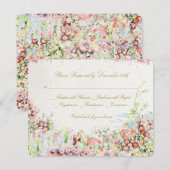 elegant romantic florals river chateau wedding RSVP kaartje (Voorkant / Achterkant)