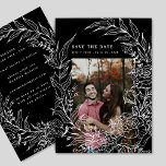 Elegant Romantic Flower Wreath White Weduwfoto Save The Date<br><div class="desc">Elegant Romantic Flower Wreath White Wedding Photo Save the Date Announding Card</div>