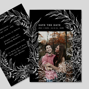 Elegant Romantic Flower Wreath White Weduwfoto Save The Date