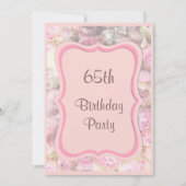 Elegant & Romantic Framed Bouquet 65th Birthday Kaart (Voorkant)