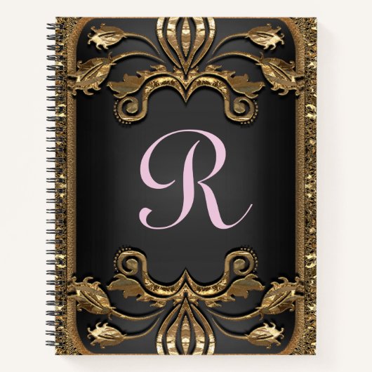 Elegant Romantic Girly Sentarce Monogram Notitieboek (Voorkant)