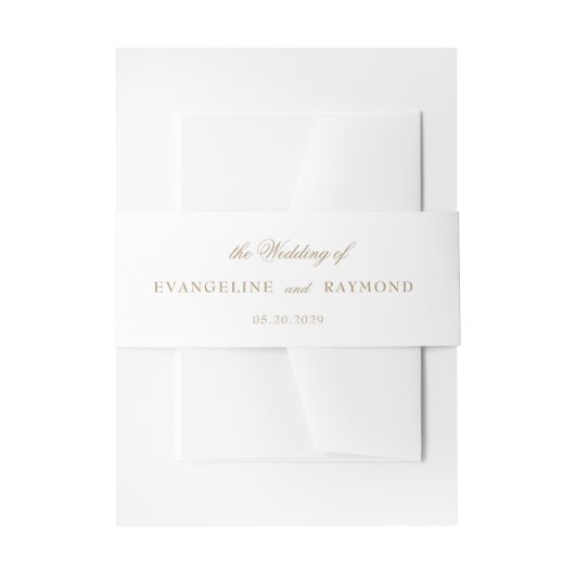 Elegant Romantic Gold Script Wedding Uitnodigingen Wikkel (Voorkant Voorbeeld)