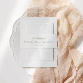 Elegant Romantic Gold Script Wedding Uitnodigingen Wikkel