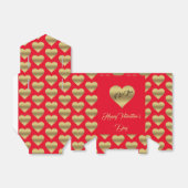 Elegant Romantic Golden Red Hearts Valentijnsdag Bedankdoosjes (Uitgevouwen)