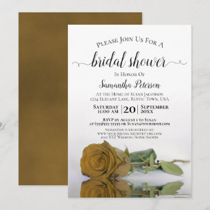 Elegant Romantic Golden Roos Vrijgezellenfeest Kaart