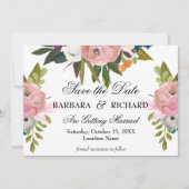 Elegant Romantic Handpainted Floral Wedding Save The Date (Voorkant)