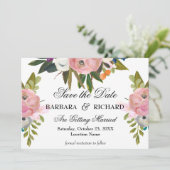 Elegant Romantic Handpainted Floral Wedding Save The Date (Staand voorkant)