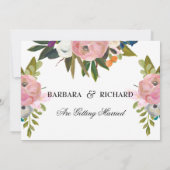 Elegant Romantic Handpainted Floral Wedding Save The Date (Achterkant)