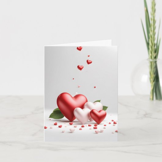 Elegant Romantic Heart Valentine’s Day Card Feestdagen Kaart (Voorkant)