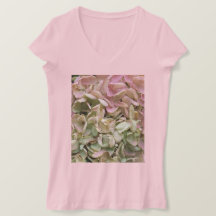 Elegant Romantic Hydrangea Garden V-Neck