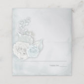 Elegant Romantic Ice Blue Rozen Plaatskaartje (Buitenkant ongevouwen)